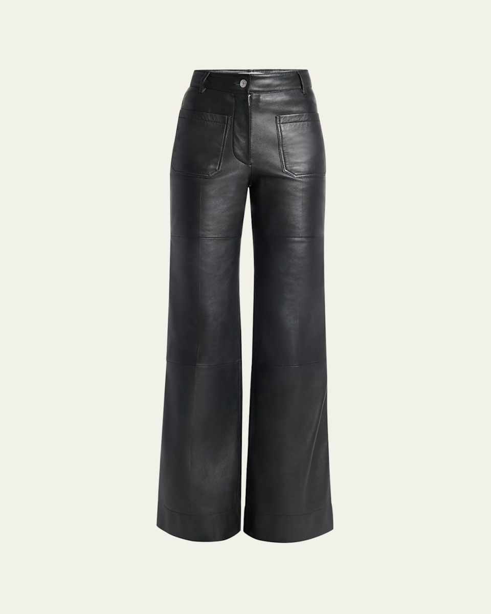 Alina Flared Leather Trousers